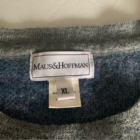 Maus & Hoffman Alpaca Wool Sweater Jumper Mens XL Color Block Crew Neck - Picture 9 of 14